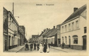 belgium, JABBEKE, Hoogstraat met Volk, Street Scene (1920s) Postcard