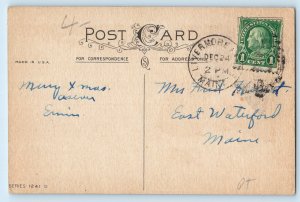 Christmas Santa Claus With Sack Of Toys Poem East Waterford Maine ME Postcard