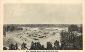Vintage Lithograph Postcard; Base Hospital Camp Pike, Little Rock AR Pulaski Co.