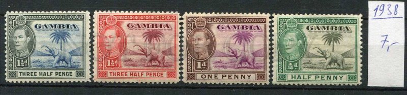 265269 GAMBIA 1938 year stamps elephants