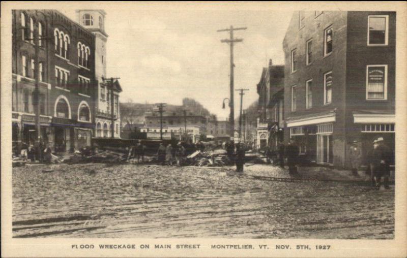 Montpelier VT 1927 Flood Damage VINTAGE EXC COND Postcard #24