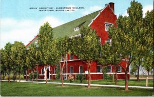 Vintage Postcard Girls Dormitory Jamestown College North Dakota KJ12