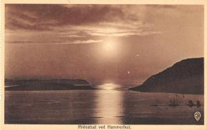 Hammerfest Norway Midnatsol Midnight Sun Scenic View Antique Postcard J71837