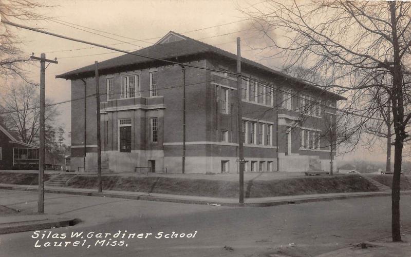 E47/ Laurel Mississippi Real Photo RPPC Postcard c1910 Silas W Gardiner School