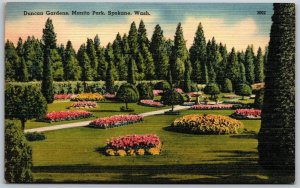 Vtg Spokane Washington WA Duncan Gardens Manito Park 1940s View Postcard