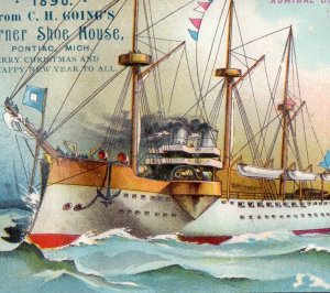 1890 C. H. Going's Pontiac MI French War Ship Admiral Duperre 3D