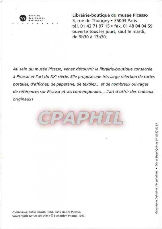 Postcard Modern Bookstore du Musee Picasso