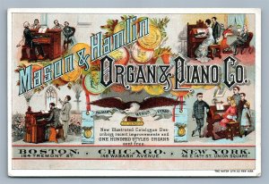 CHICAGO ILL MASON & HAMLIN ORGAN & PIANO CO. VICTORIAN TRADE CARD