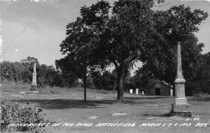 G77/ Pea Ridge Arkansas RPPC Postcard Battlefield c40s Monuments Civil War