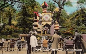 Guiness Clock Battersea Gardens 1950s London Postcard