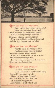 Orlando Florida FL Poem Romance c1900s-10s Postcard