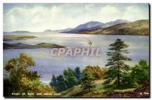 Old Postcard Kyles of Bute and Arran Hills
