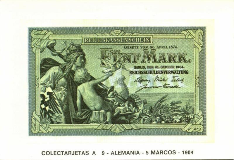 germany, Fünf 5 Mark 1904, BANKNOTES Modern Money Postcard