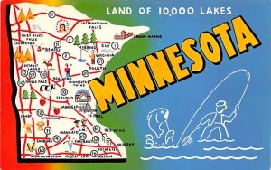 Land of 10,000 Lakes   State Map,  MN