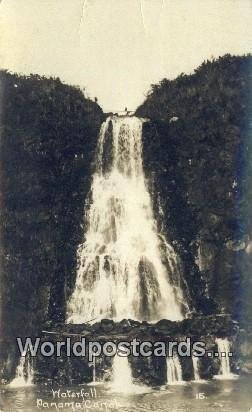 Real Photo Waterfall Panama Canal Panama 1931 Missing Stamp 