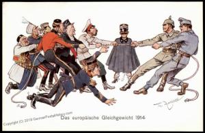 Austria Germany WWI Patriotic Card 1914 European Balance M Munk 81140