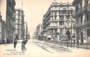 BR103150 barcelona calle de balmes tramway old tram spain