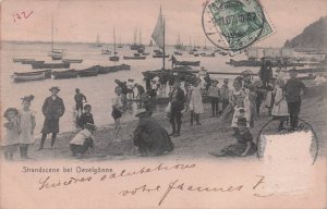 Strandscene Bei Oevelgonne German Antique Postcard