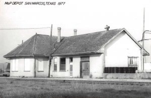 San Marcos Texas MoP Train Station Real Photo Vintage Postcard AA11182