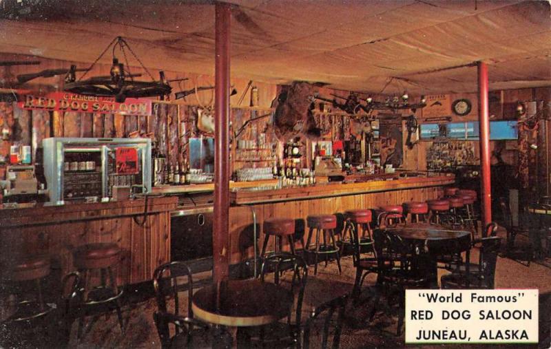 Juneau Alaska Red Dog Saloon Interior Antique Postcard K85306