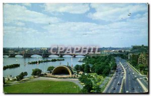 Old Postcard The Hatch Shell Music is Charles River Basin