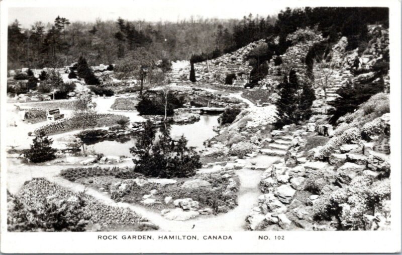 Postcard RPPC Canada Ontario - Rock Garden, Hamilton No. 102