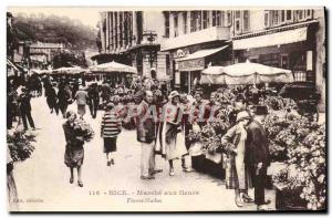 Old Postcard Nice Le Marche Aux Fleurs Cours Saleya