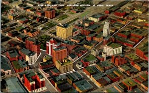 Postcard TX El Paso Aerial View Business Section LINEN 1940s S53