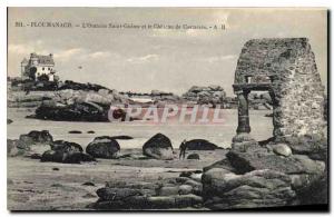 Postcard Old Ploumanach Oratory Saint Guirec and the castle of Costaeres