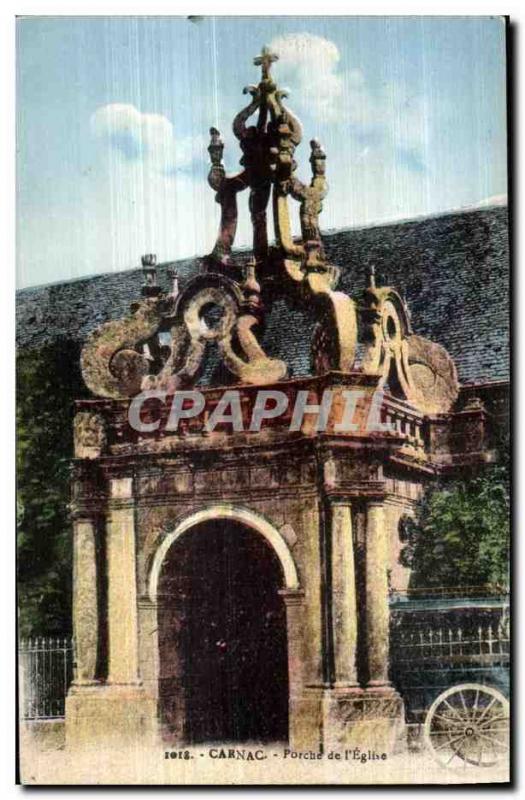 Old Postcard Carnac Porch of The Church