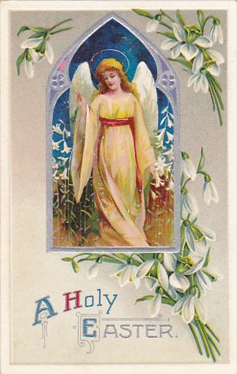 Easter Greetings Angel With Easter Lilies