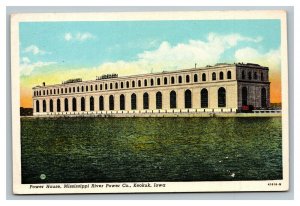 Vintage 1940's Postcard Power House Mississippi River Power Co. Keokuk Iowa