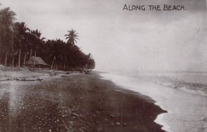 Original Early  Photo Style,, Along the Beach,, Philippines, Old Postcard
