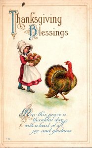 Thanksgiving Greetings With Turkey 1915