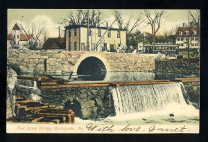 Springvale, Maine/ME Postcard, New Stone Bridge