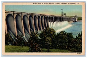 c1940 Wilson Dam Muscle Shoals Florence Sheffield Tuscumbia Alabama AL Postcard 