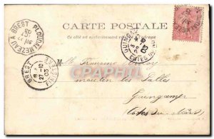 Postcard Old Viaduct Lambezellec Pres Brest Train