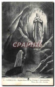 Old Postcard Lourdes Apparition of the Virgin has Bernadette Viron