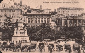 Vintage Postcard Genova Piazza Acquaverde E Monumento A C. Colombo Genoa Italy
