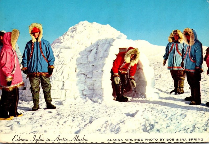 Alaska Eskimo Igloo In Arctic Alaska 1973 Alaska Airlines Photo