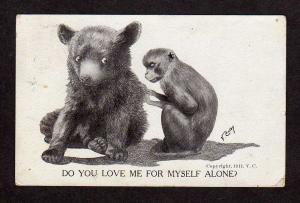 Comic Monkey Chimp Bear 1911 Vintage Postcard C Colby Artist Signed PC