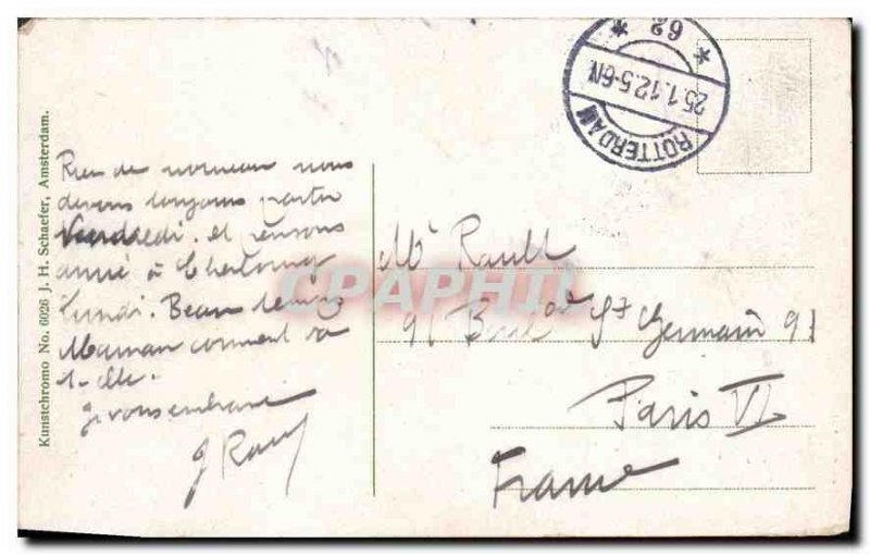 Old Postcard Rotterdam Panorama Maas