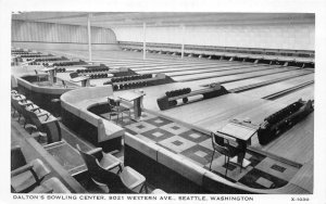 Seattle Washington Daltons Bowling Center Interior View Vintage Postcard AA83137