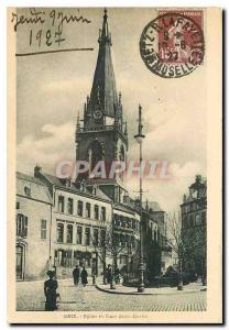 CARTE Postal Metz Old Church and Place Saint Martin