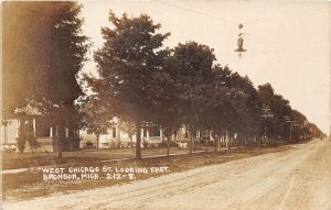 J60/ Bronson Michigan RPPC Postcard c1910 West Chicago St Homes 77