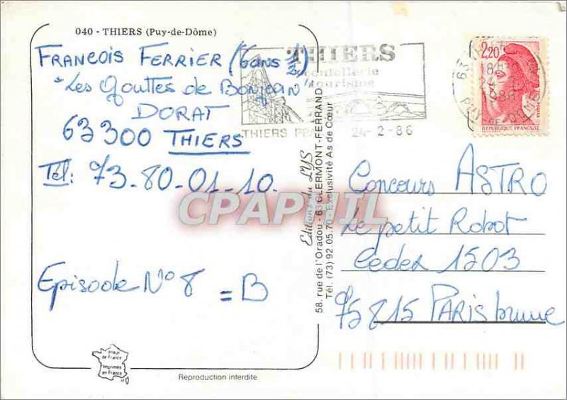 Old Postcard Thiers (Puy de Dome)