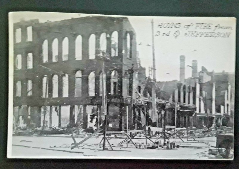 Mint Vintage 1913 Dayton OH Great Flood Fire Ruins 3rd & Jefferson RPPC