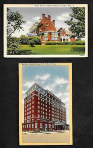 CO44 (2) Pcs. The New Bedford Hotel, Gardner Heywood Hospital, Linen Unused