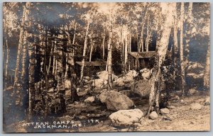 Jackman Maine 1920s RPPC Real Photo Postcard Attean Lake Cabins