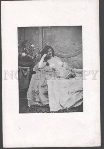 092725 ART NOUVEAU FRENCH NUDE RISQUE GIRL long hair Vintage#4